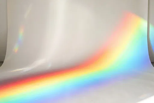 Rainbow Prism Light on Studio Backdrop