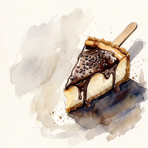 Watercolor Cheesecake Stick With Espresso Glaze