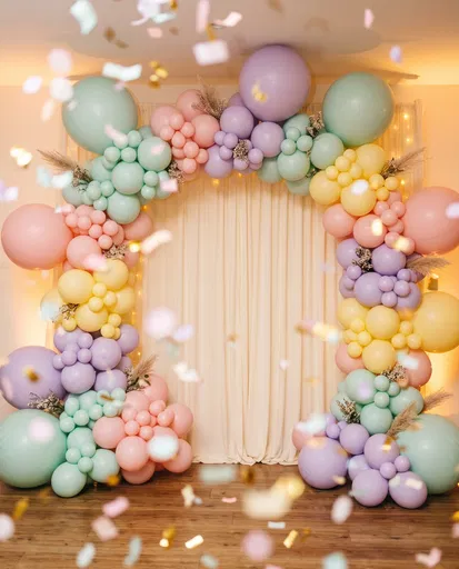 Pastel Balloon Arch Party Backdrop