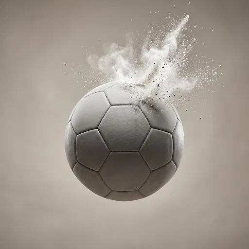 Gray Soccer Ball With Dust Impact