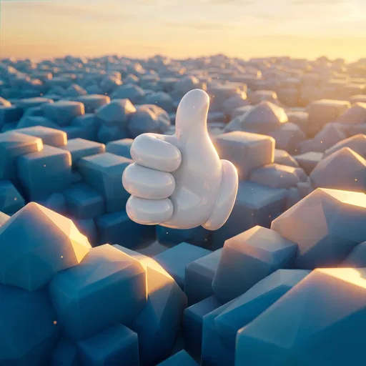 3D Cartoon Hand Giving Thumbs Up