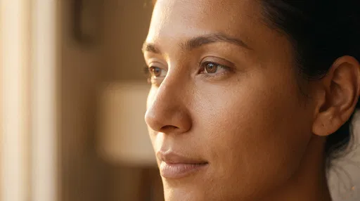 Close-Up Profile of Woman in Golden Light