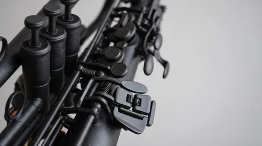 Matte Black Instrument Valves and Keys Macro