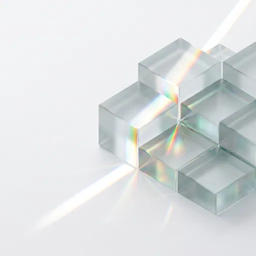 Frosted Glass Blocks with Rainbow Light
