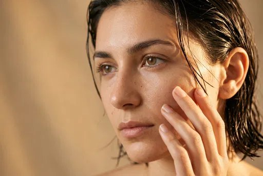 Close-Up Beauty Portrait in Warm Sunlight