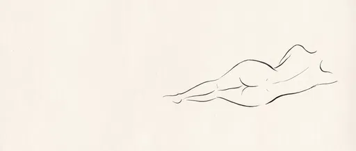 Minimalist Line Drawing of Reclining Figure