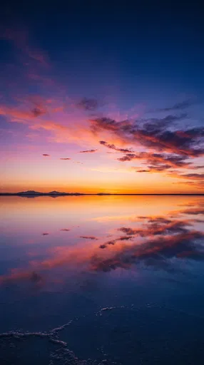 Sunset Reflection Over Flooded Salt Flats