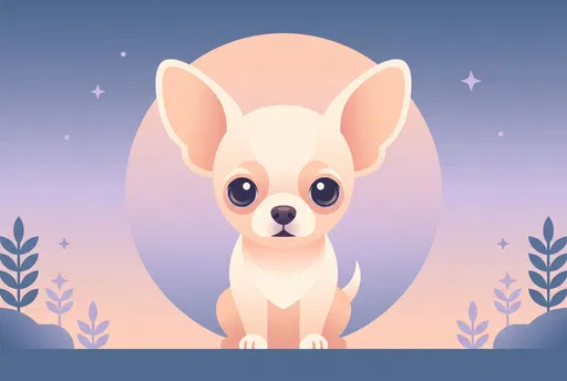 Minimalist Pastel Chihuahua Puppy Illustration