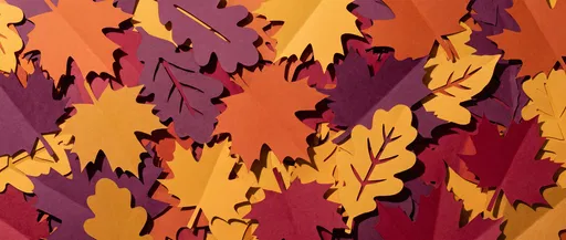 Layered Paper Cut Autumn Leaves Background
