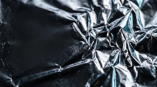 Crumpled Chrome Metallic Foil Texture