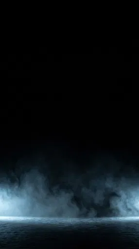 Dark Stage Floor With Blue Smoke
