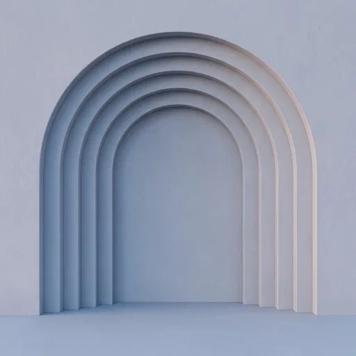 Minimalist Grey Stepped Arch Backdrop