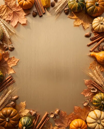 Autumn Harvest Frame on Brushed Brass