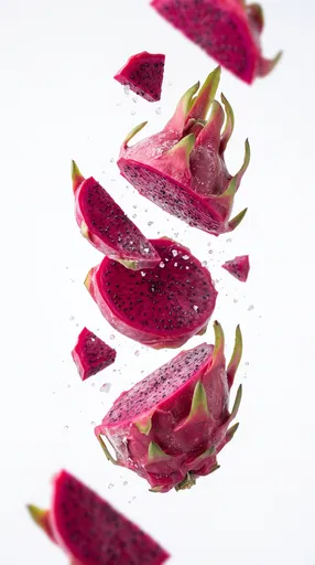 Floating Frosted Magenta Dragon Fruit Slices