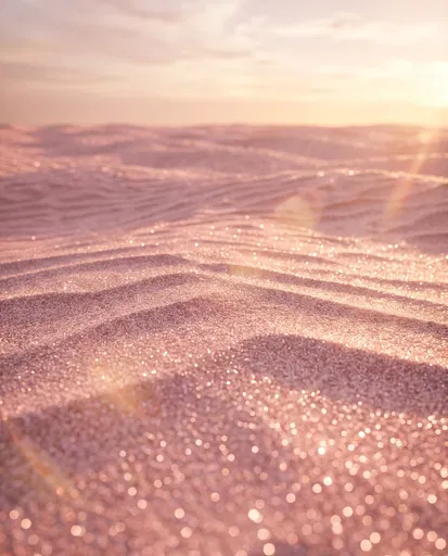 Sparkling Pink Glitter Dunes at Sunset