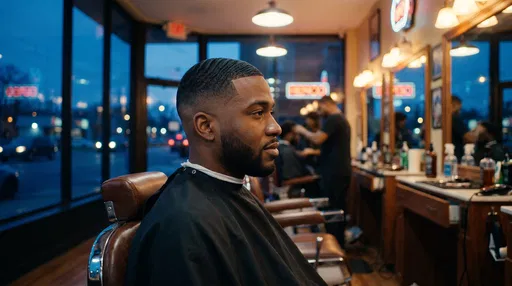 Man With Fade Haircut in Barbershop
