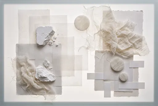 White Tactile Mood Board Flat Lay