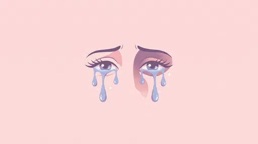 Stylized Crying Eyes Pastel Illustration