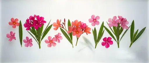 Backlit Nerium Oleander Flowers Flat Lay
