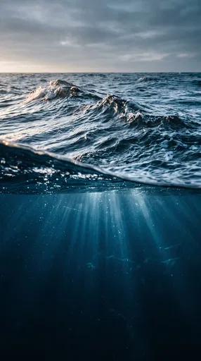 Split-Level Ocean Waves and Underwater Rays