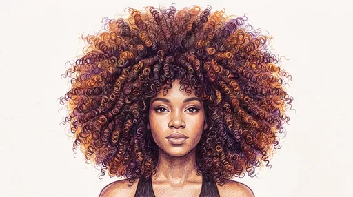 Colored Pencil Portrait of Woman With Afro