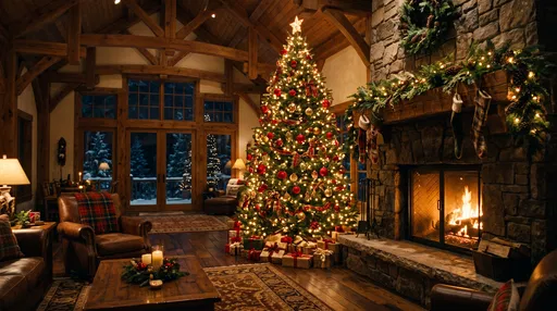 Cozy Mountain Lodge Christmas Tree Interior