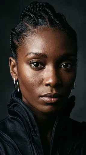 Close-Up Studio Portrait of Black Woman