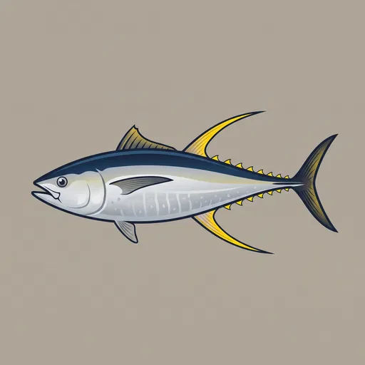 Yellowfin Tuna Profile Vector Illustration