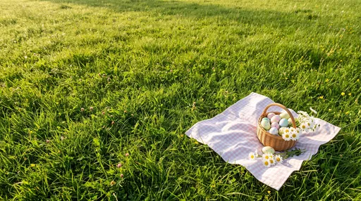 Easter Basket in Sunny Spring Meadow