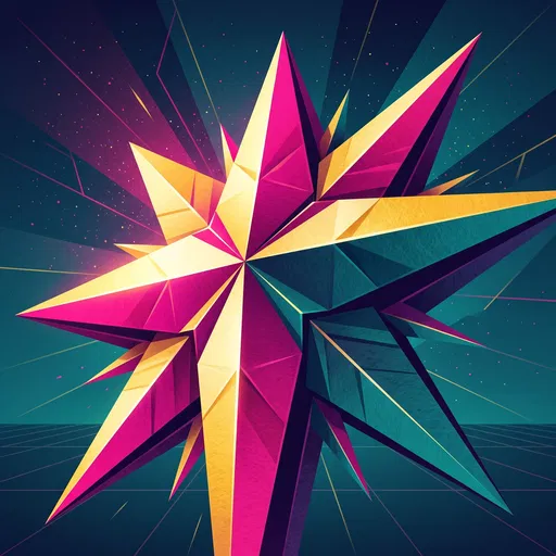 Vibrant Geometric Origami Star Illustration