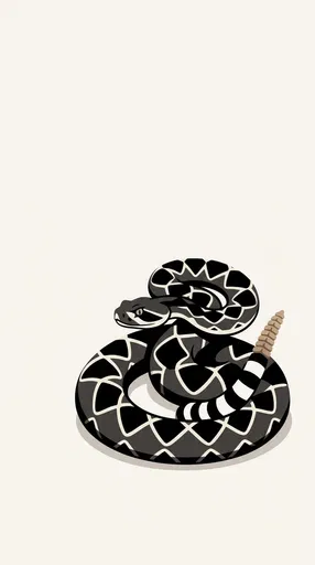 Minimalist Coiled Rattlesnake Vector Illustration