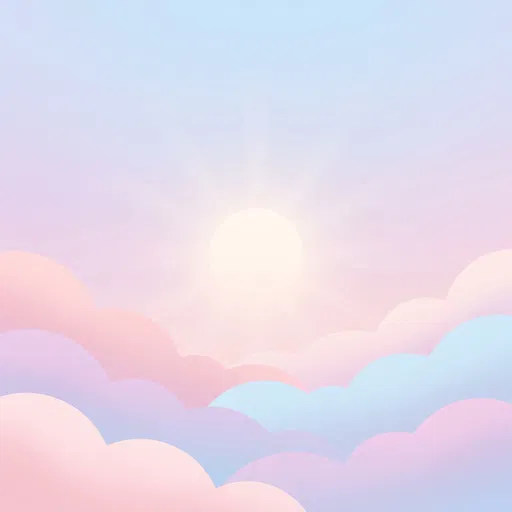 Dreamy Pastel Clouds and Glowing Sun