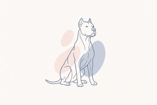 Minimalist Line Art Dogo Argentino Illustration