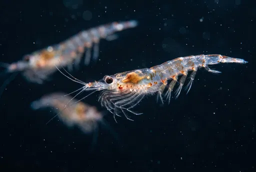 Macro Photograph of Translucent Antarctic Krill
