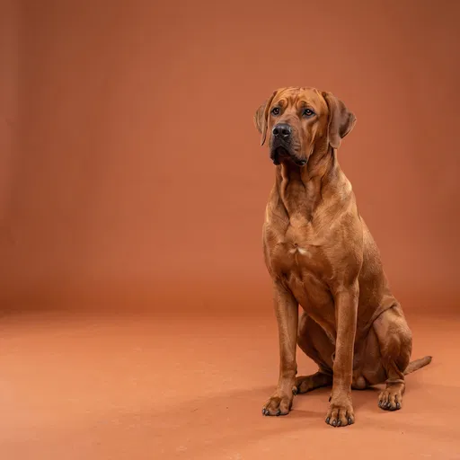 Reddish-Brown Mastiff on Terracotta Backdrop