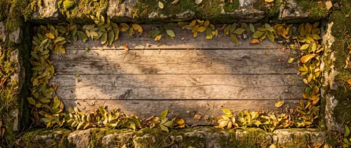 Weathered Wood in Mossy Stone Frame