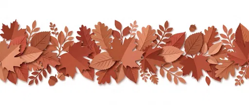 Terracotta Paper Cutout Autumn Leaf Banner