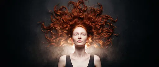 Overhead Portrait of Woman With Red Hair
