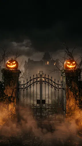 Spooky Halloween Gate and Haunted Manor