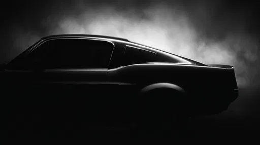 Monochrome Fastback Muscle Car Silhouette