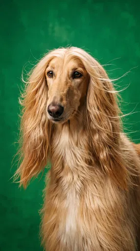 Golden Afghan Hound Studio Portrait
