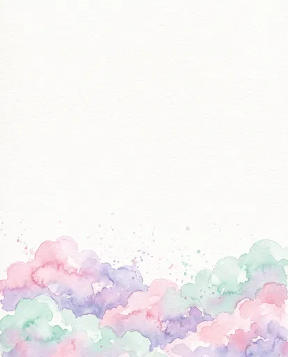 Pastel Watercolor Clouds Border Background