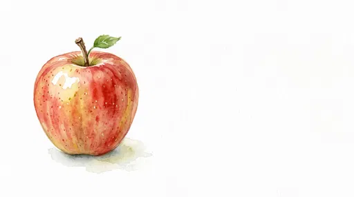 Watercolor Honeycrisp Apple Illustration