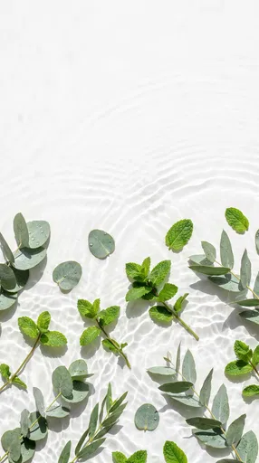Eucalyptus and Mint on Rippled Water