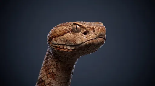 Detailed Copperhead Snake Head Portrait
