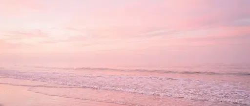 Pastel Pink Ocean Waves and Sky