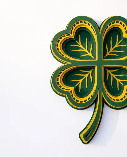 Layered Paper Cutout Four Leaf Clover