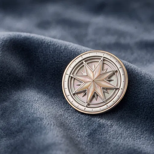 Mother-of-Pearl Star Medallion on Blue Velvet