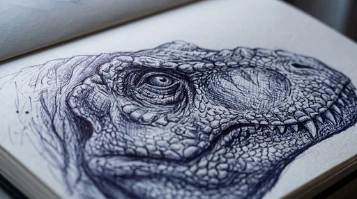 Ballpoint Pen Sketch of T-Rex Head
