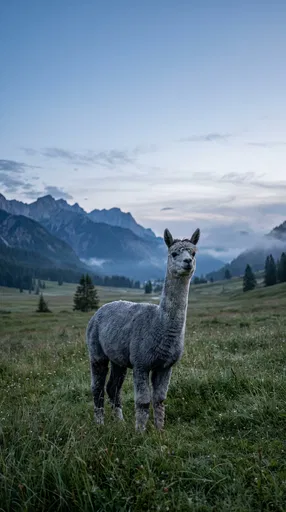 Grey Alpaca in Alpine Valley